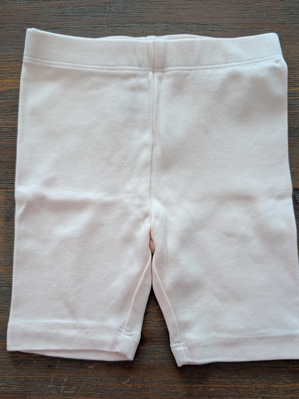 Girls' Light Pink Stretch Bike Shorts with Elastic Waist